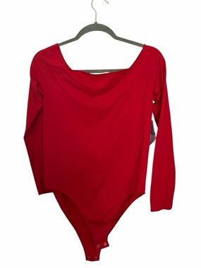 NWT Just Polly Red Long Sleeve Bodysuit